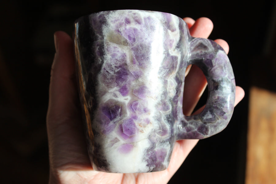 Chevron amethyst tea cup and saucer 3 sale