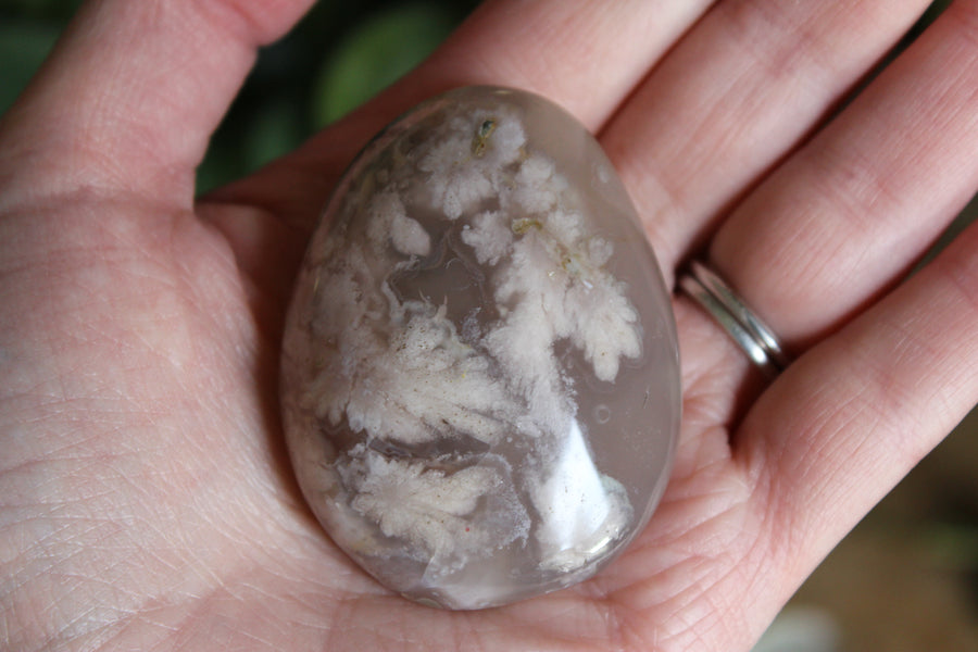 Flower agate pocket stone 8