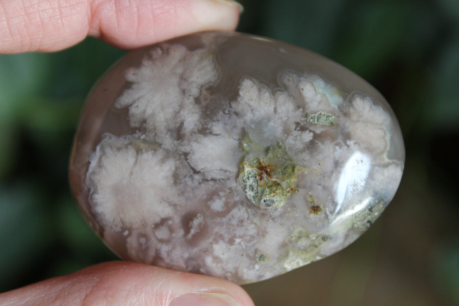 Flower agate pocket stone 8