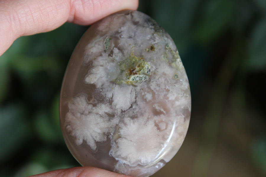 Flower agate pocket stone 8