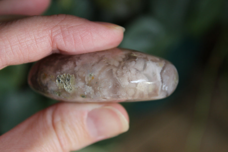 Flower agate pocket stone 8