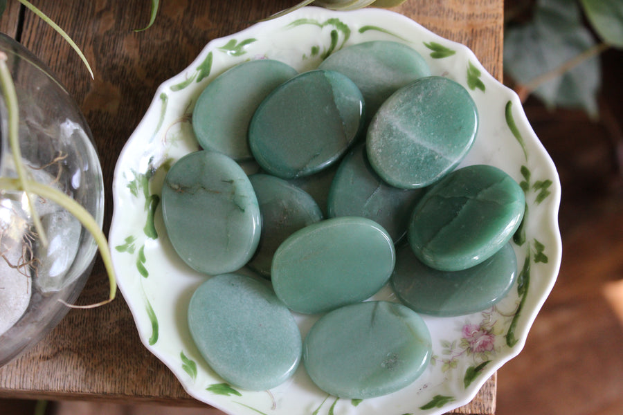 Green aventurine pocket stone