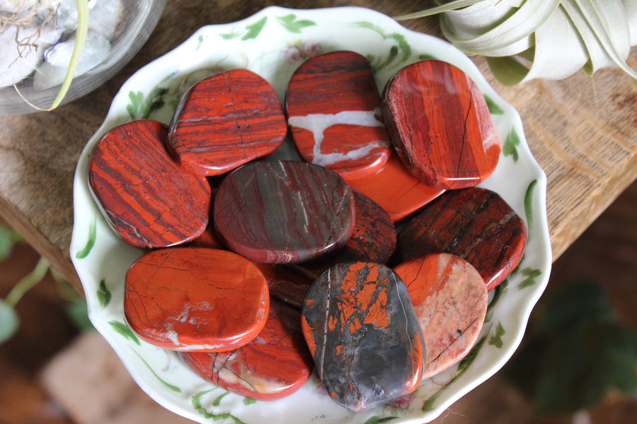 Red jasper pocket stone