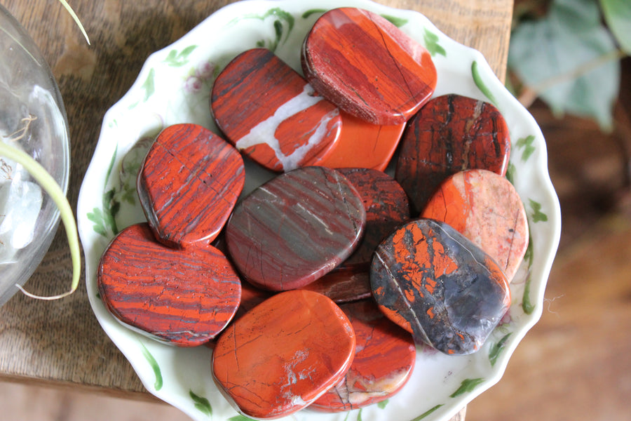Red jasper pocket stone