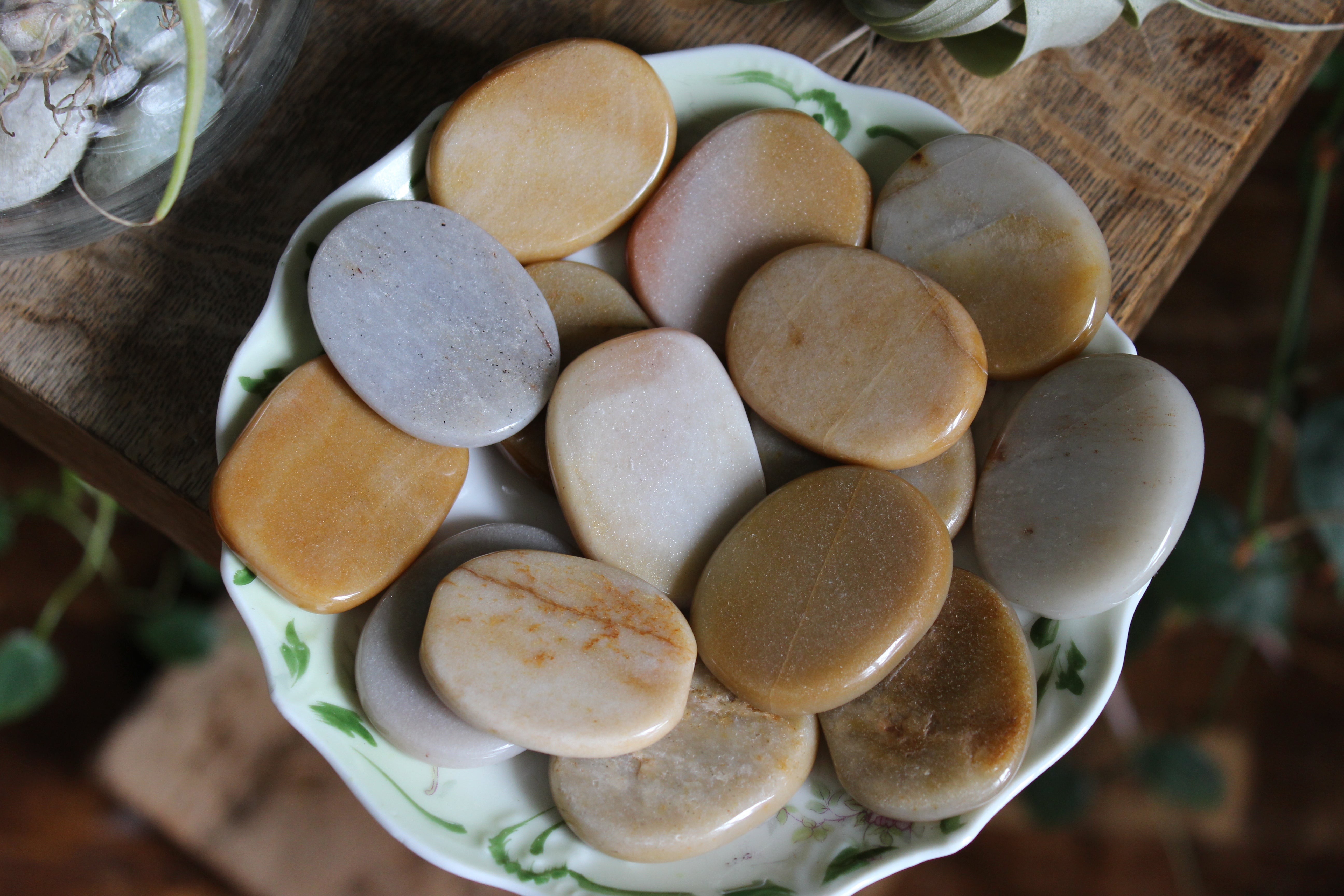 Golden/peach moonstone pocket stone