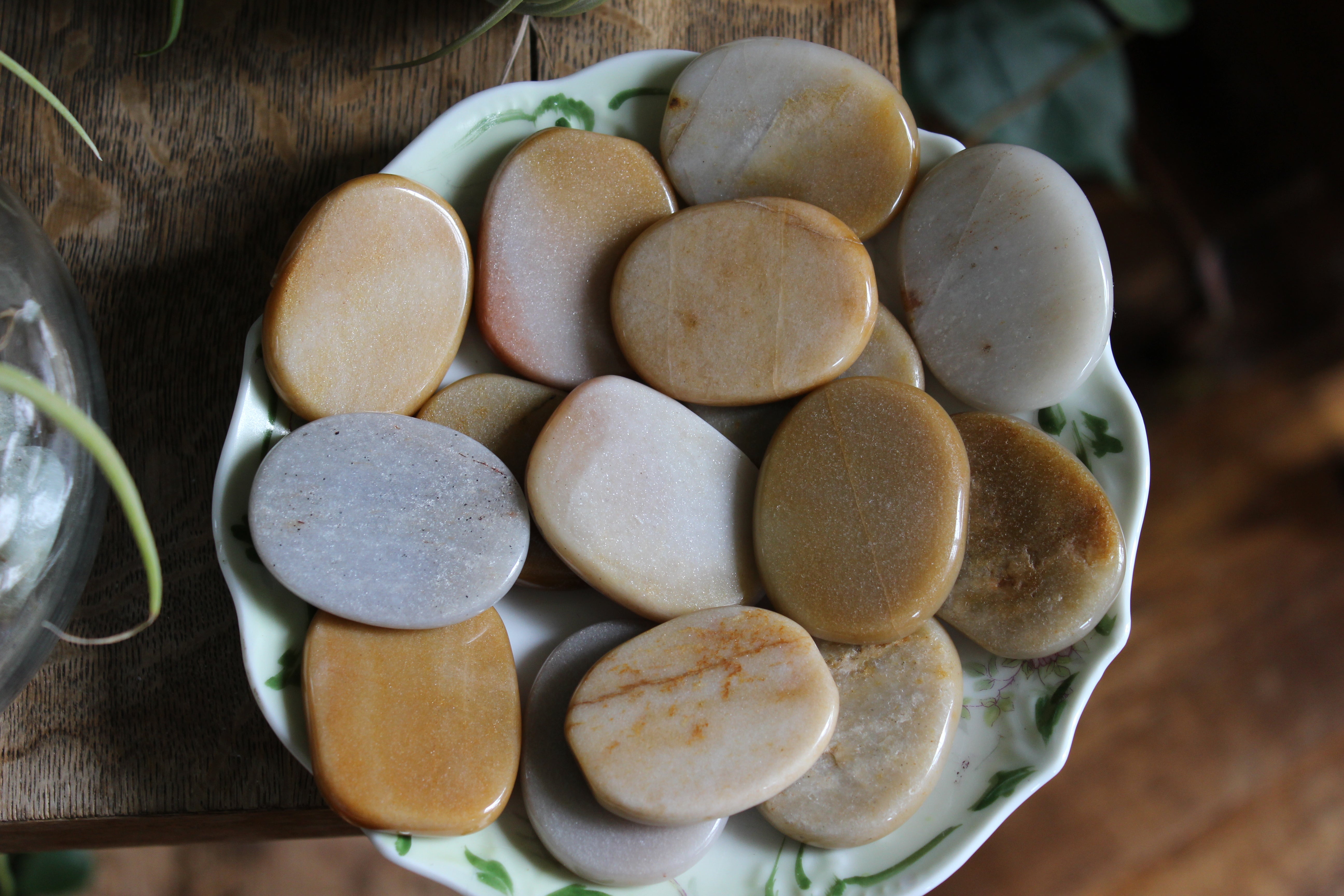 Golden/peach moonstone pocket stone