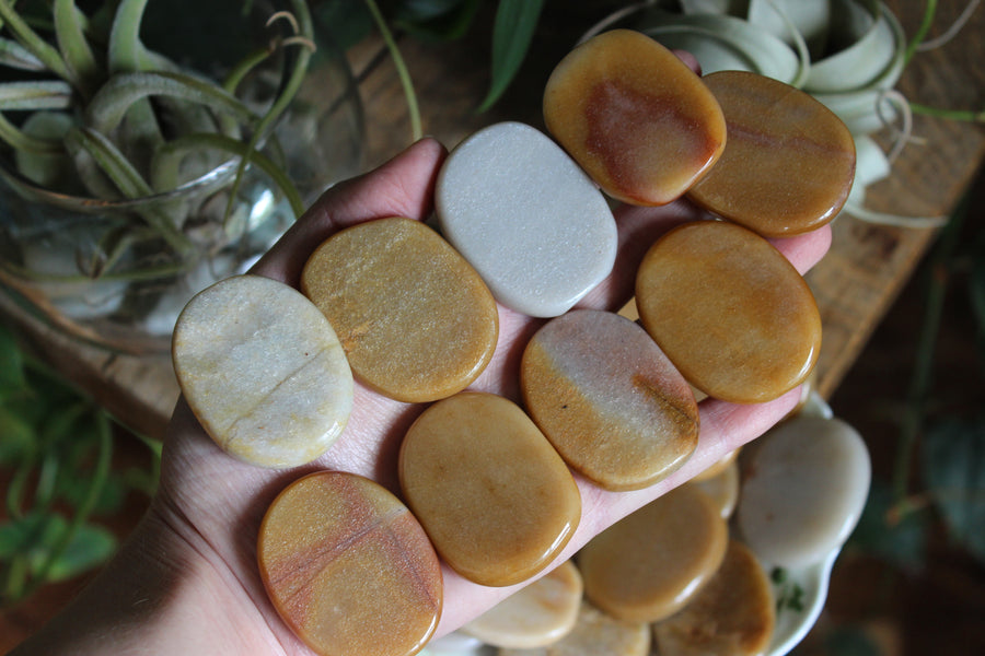 Golden/peach moonstone pocket stone