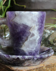 Chevron amethyst tea cup and saucer 1 sale