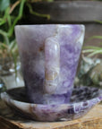 Chevron amethyst tea cup and saucer 1 sale