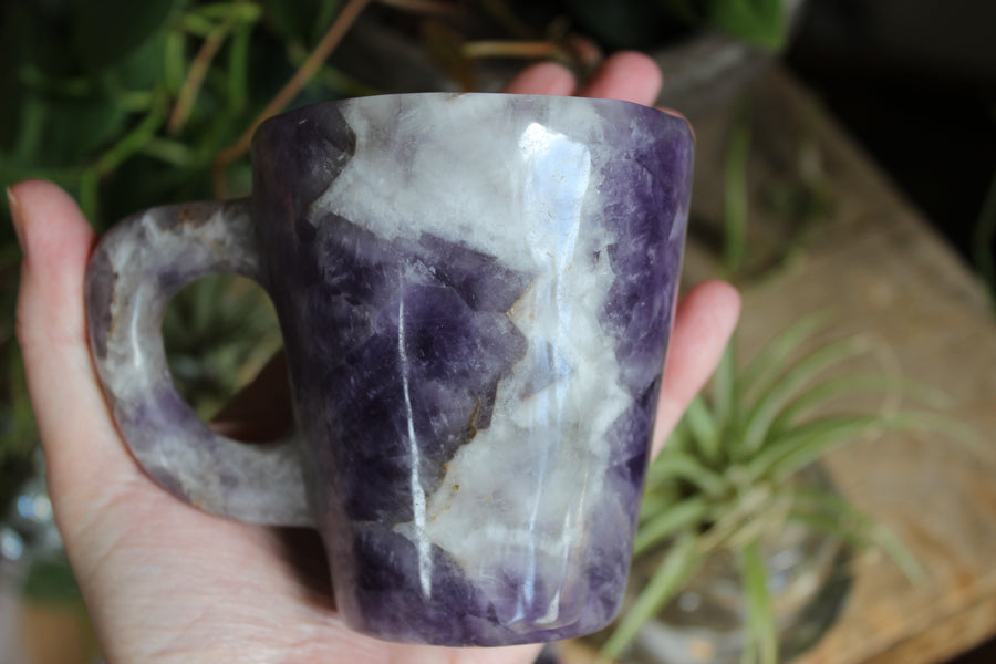 Chevron amethyst tea cup and saucer 1 sale