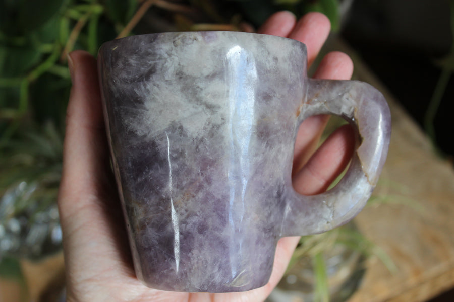 Chevron amethyst tea cup and saucer 1 sale