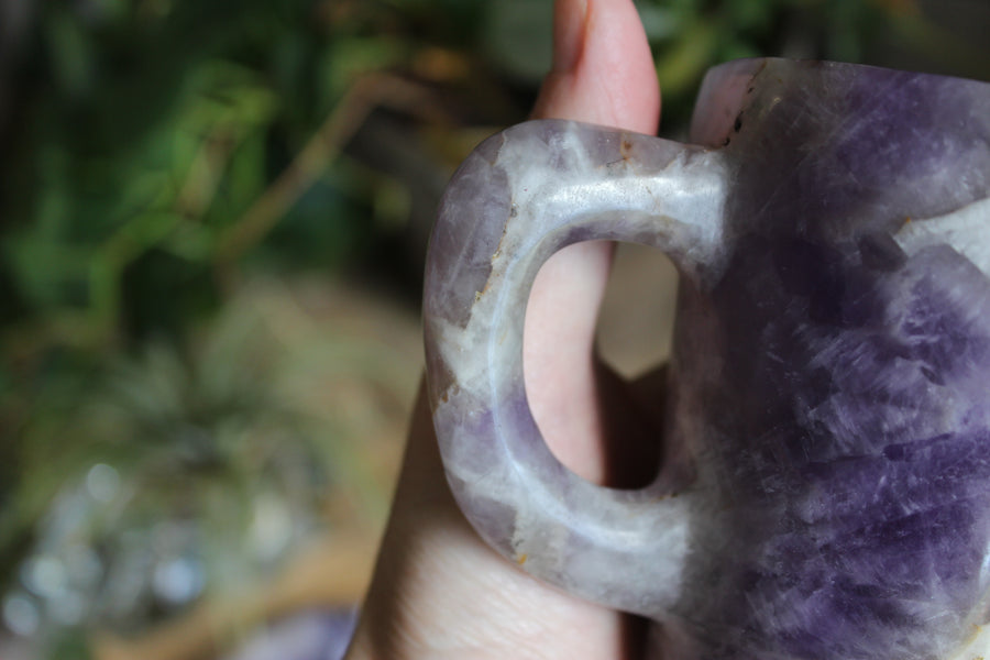 Chevron amethyst tea cup and saucer 1 sale