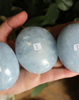 Blue calcite pocket stone