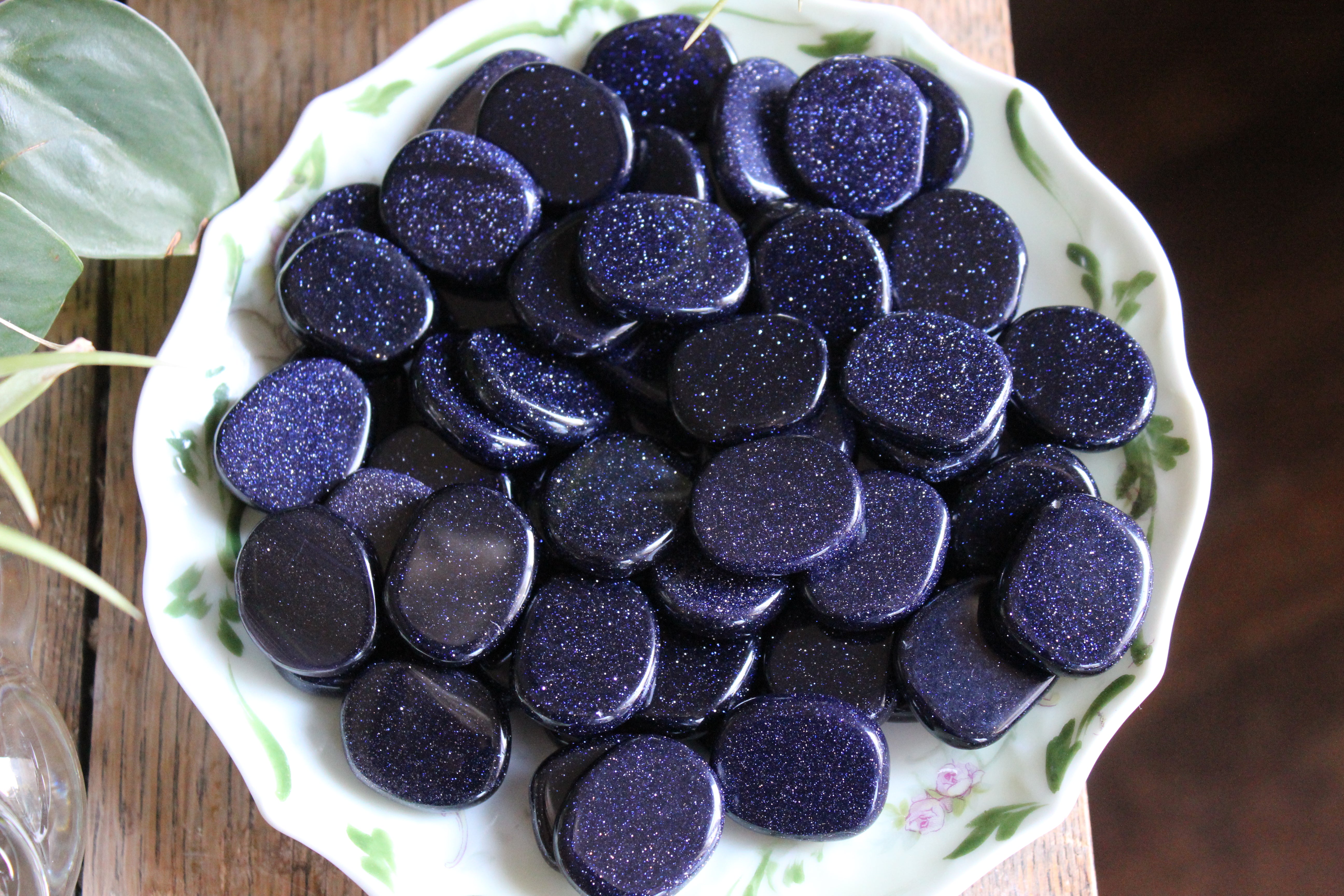 Blue goldstone pocket stones (Set of 3)