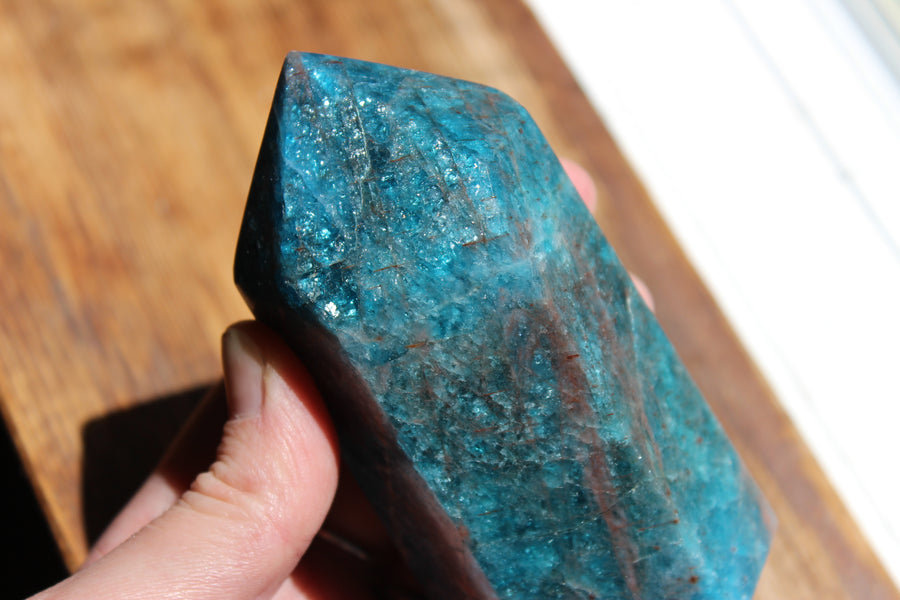 Blue apatite tower 12