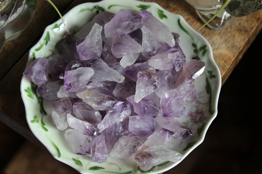Rough amethyst points (set of 7)