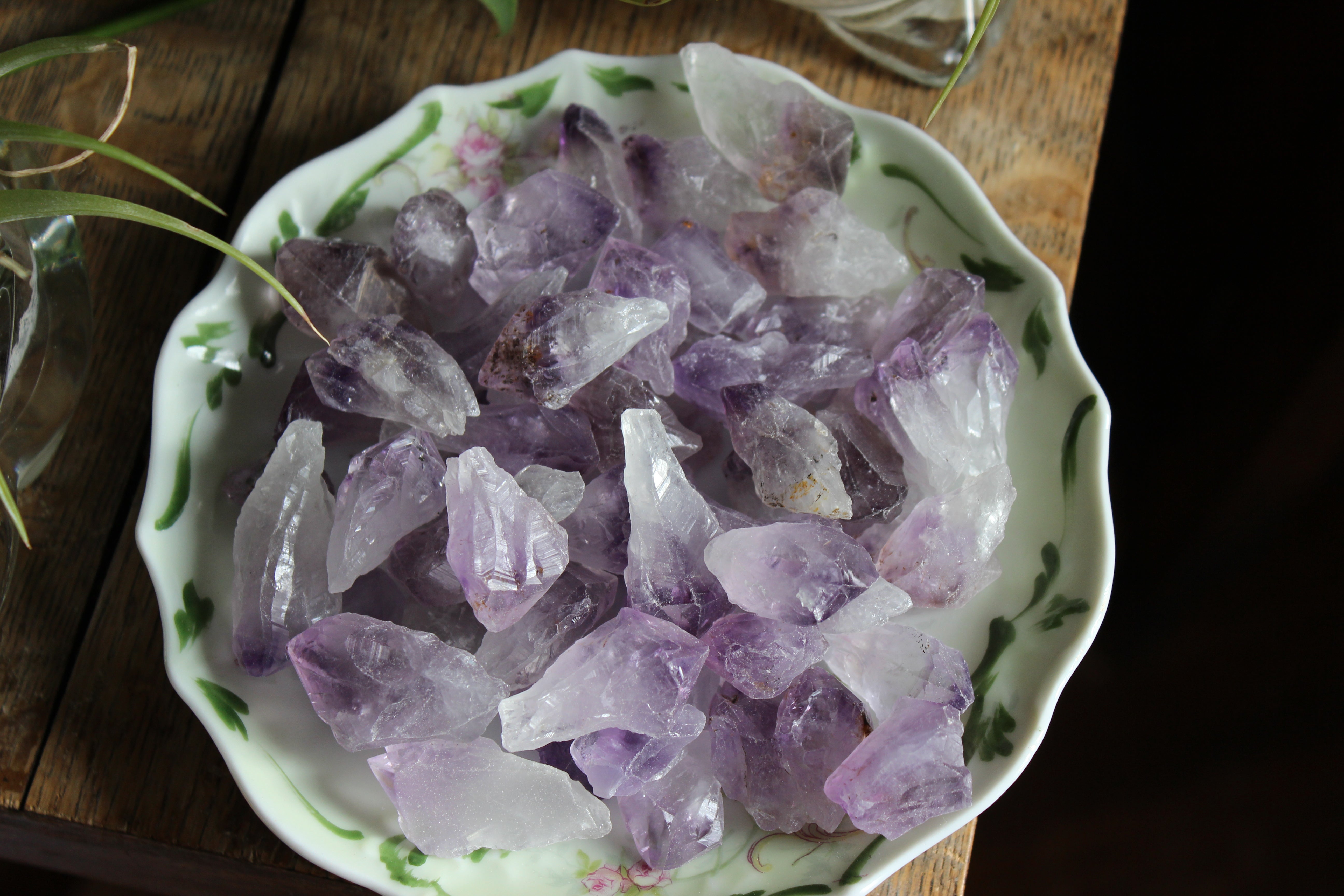 Rough amethyst points (set of 7)